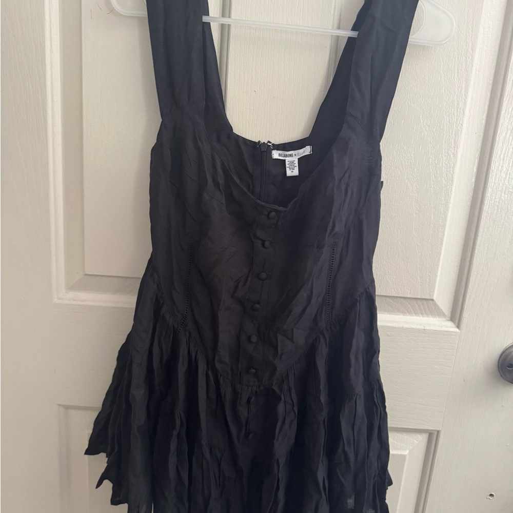 Billabong Black Dress with Button Detail